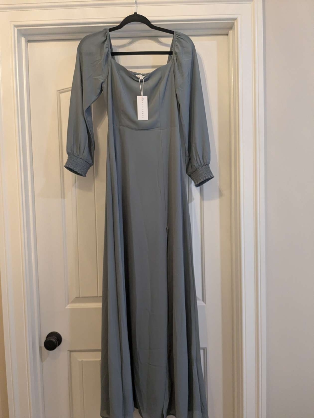 Baltic Born Sage Green Square Neck Maxi Dress